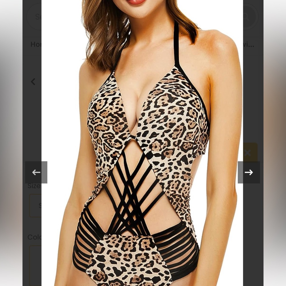 Sports wear Cutout Push-up Halter One-piece Swimsuit Size Larger